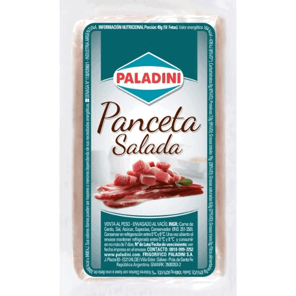 PANCETA SALADA PALADINI PRECIOxKG