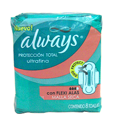 TOALLITA FEM ALWAYS ULTRAFINA C/ALAS x 8u.