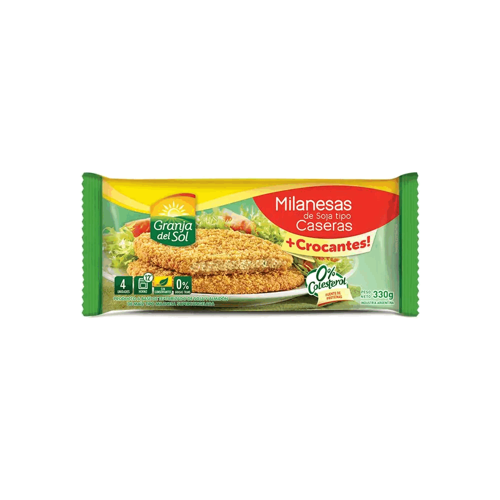 MILANESA DE SOJA GRANJA DEL SOL CASERA 330g