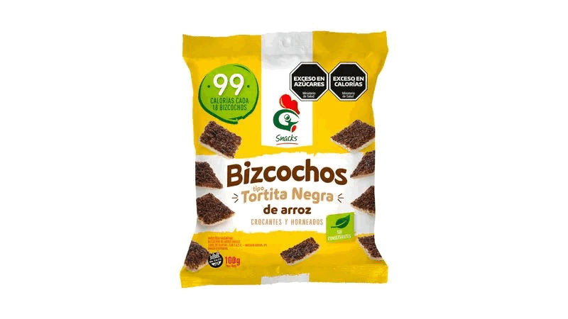 BIZCOCHOS DE ARROZ GALLO TORTA NEGRA 50grs.