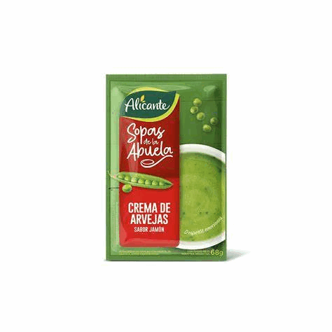 SOPA CREMA ARVEJAS Y JAMON ALICANTE 68grs x 10