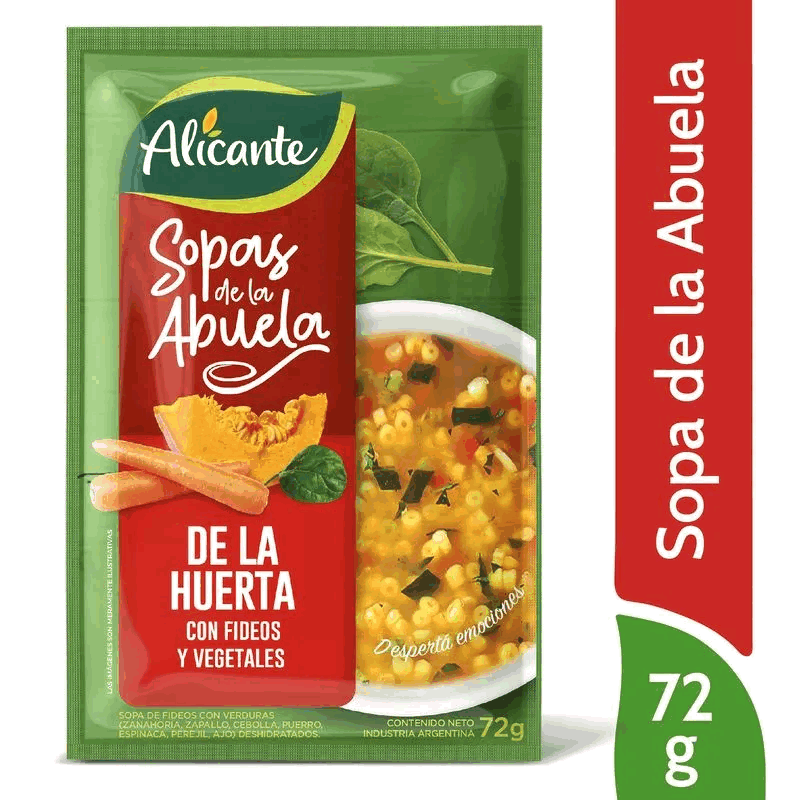 SOPA FIDEOS Y VERDURAS ALICANTE 72grs x 10