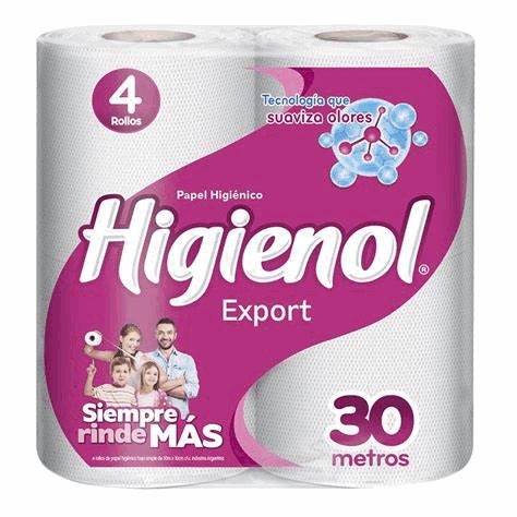 PAPEL HIG. HIGIENOL EXPORT 30m x 4u