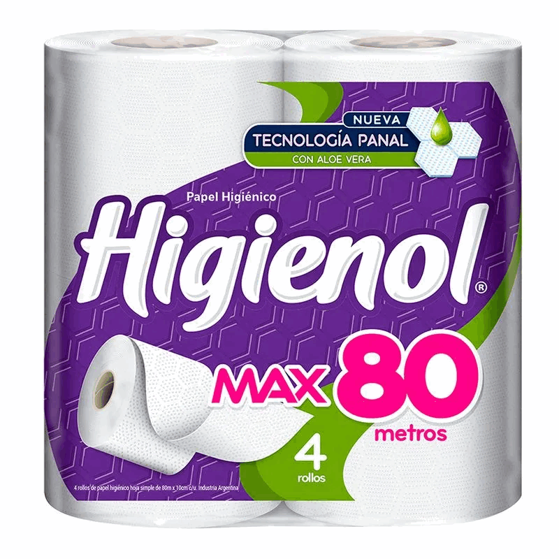 PAPEL HIG HIGIENOL MAX 4u x 80mts