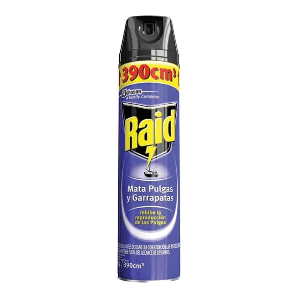 INSECTICIDA RAID MATA PULGAS Y GARRAPATAS 360ml