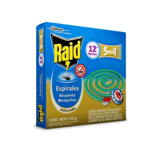 INSECTICIDA RAID ESPIRAL VERDE ESTUCHE 12