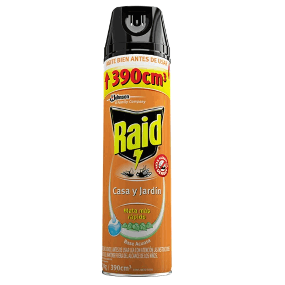 INSECTICIDA RAID CASA Y JARDIN AER 360CC