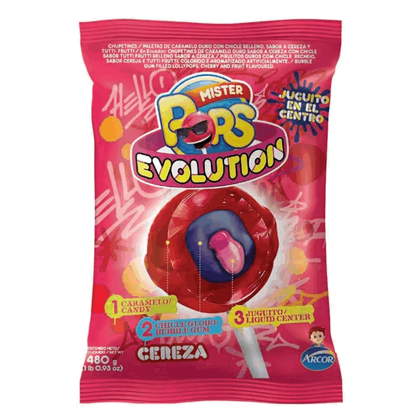 CHUPETINES MISTER POPS EVOLUTION CEREZA