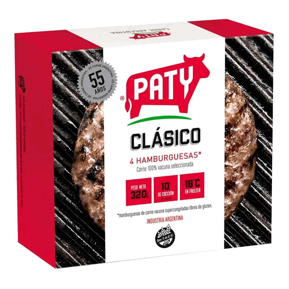HAMB. PATY CLASICO 320g x 4u.