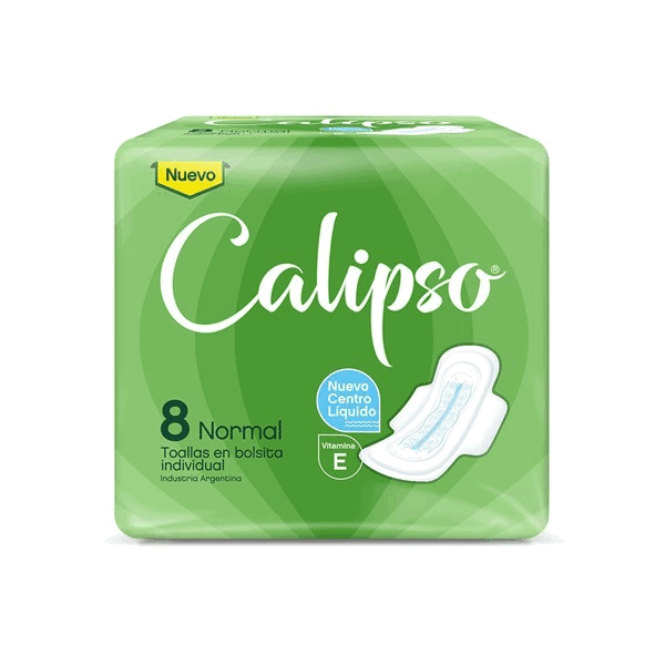 TOALL FEM CALIPSO NORMAL C/ALAS VERDE X 8u