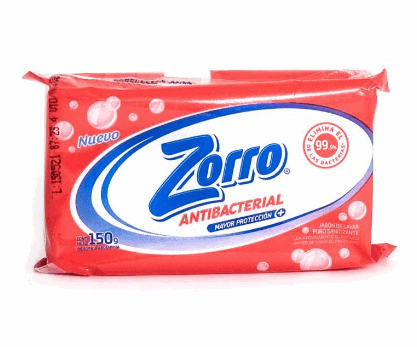 JABON BLANCO ZORRO ANTIBACTERIAL 150grs