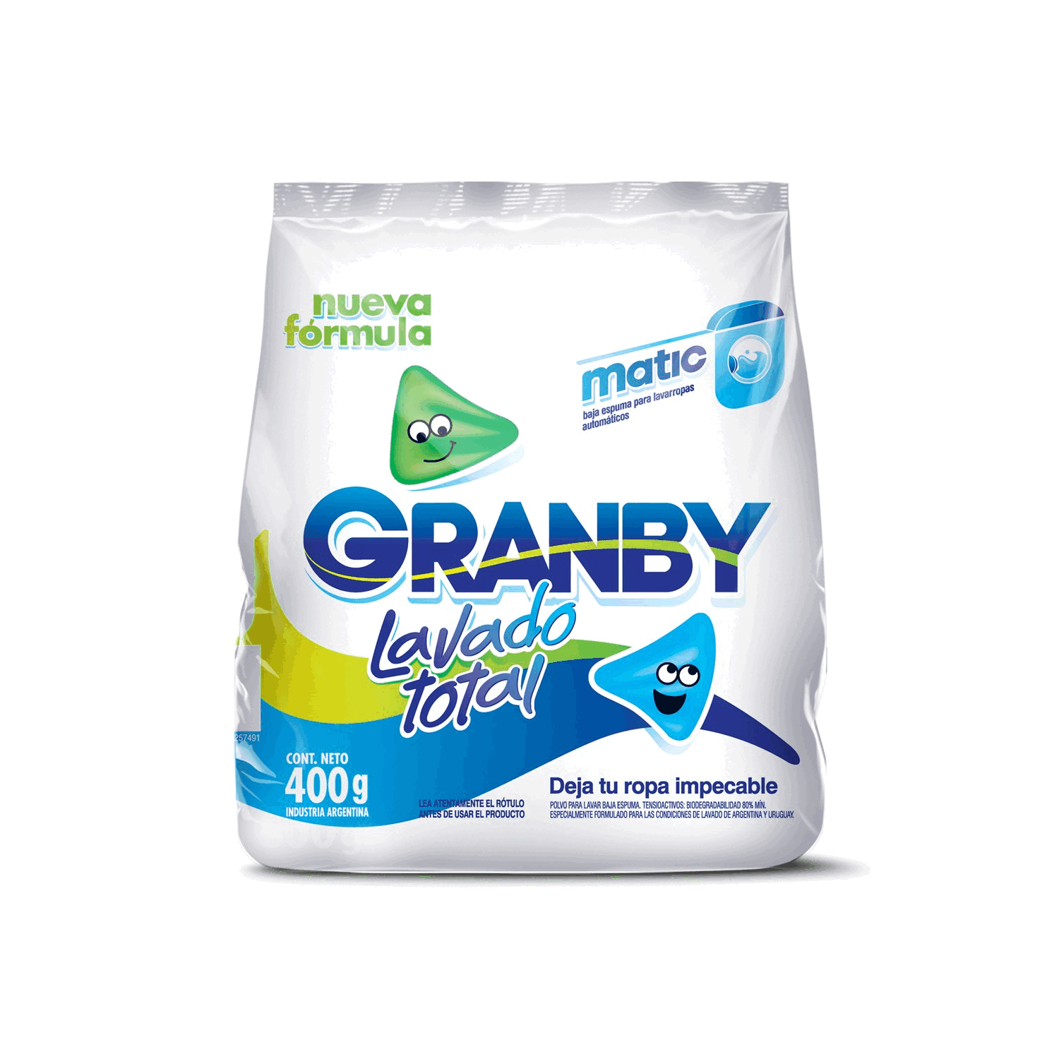JABON EN POLVO GRANBY MATIC LAVADO TOTAL 400grs