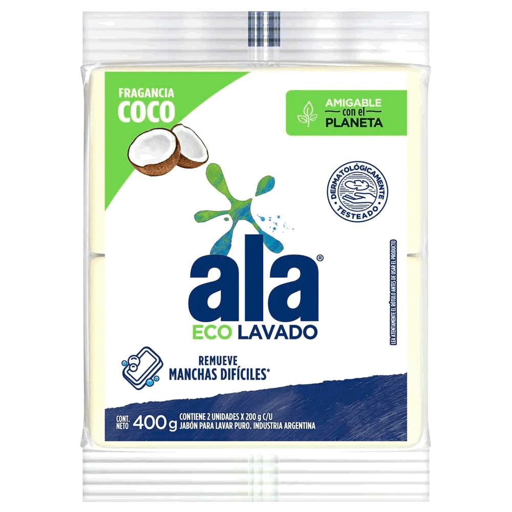 JABON DE LAVAR ALA COCO 200g x 2u
