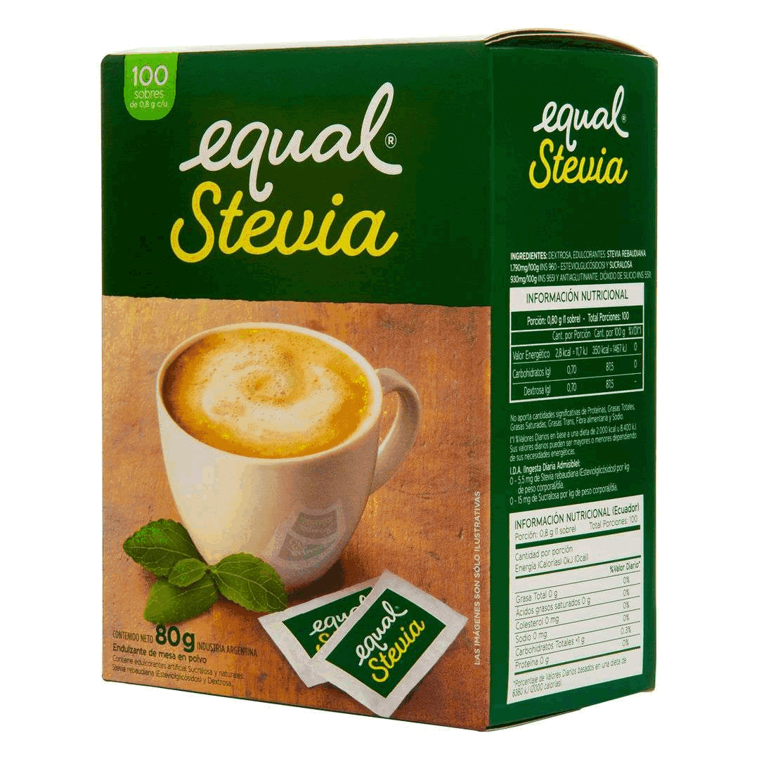 EDULCORANTE EQUAL C/ESTEVIA SOBRE x 100u