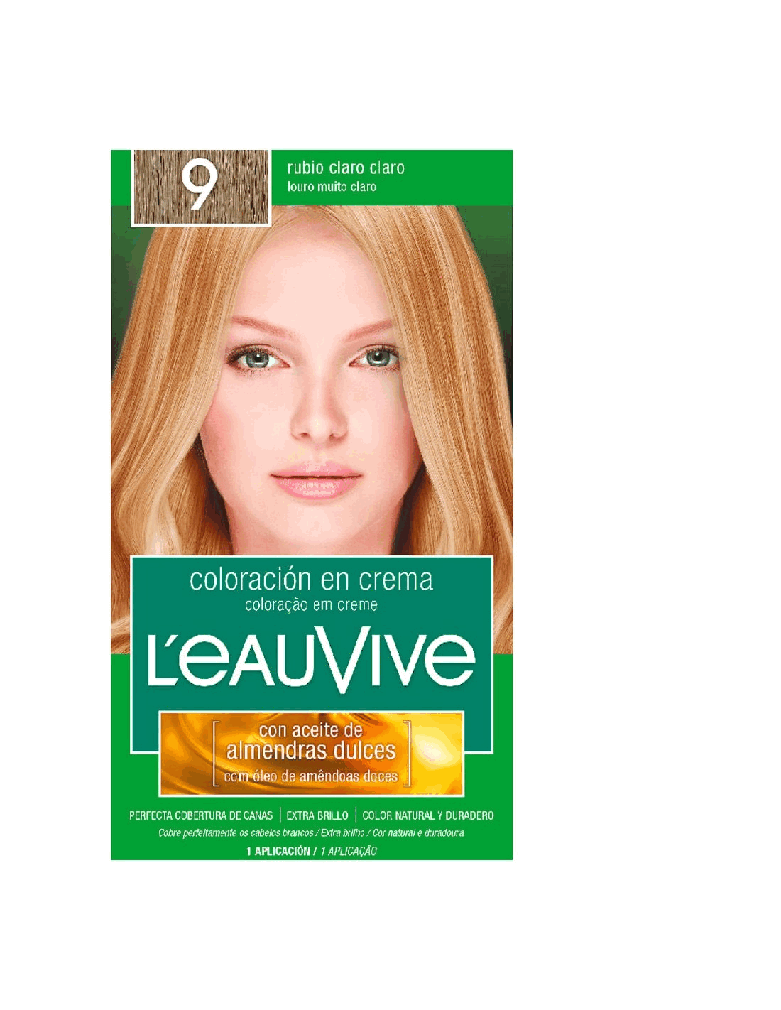COLORACION EN CREMA LEAUVIVE 9 RUBIO CLARO CLARO
