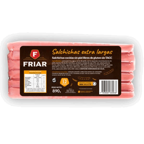 SALCHICHAS FRIAR LARGA 890grs
