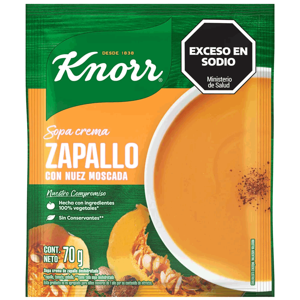 SOPA CREMA KNORR ZAPALLO C/NUEZ MOSCADA