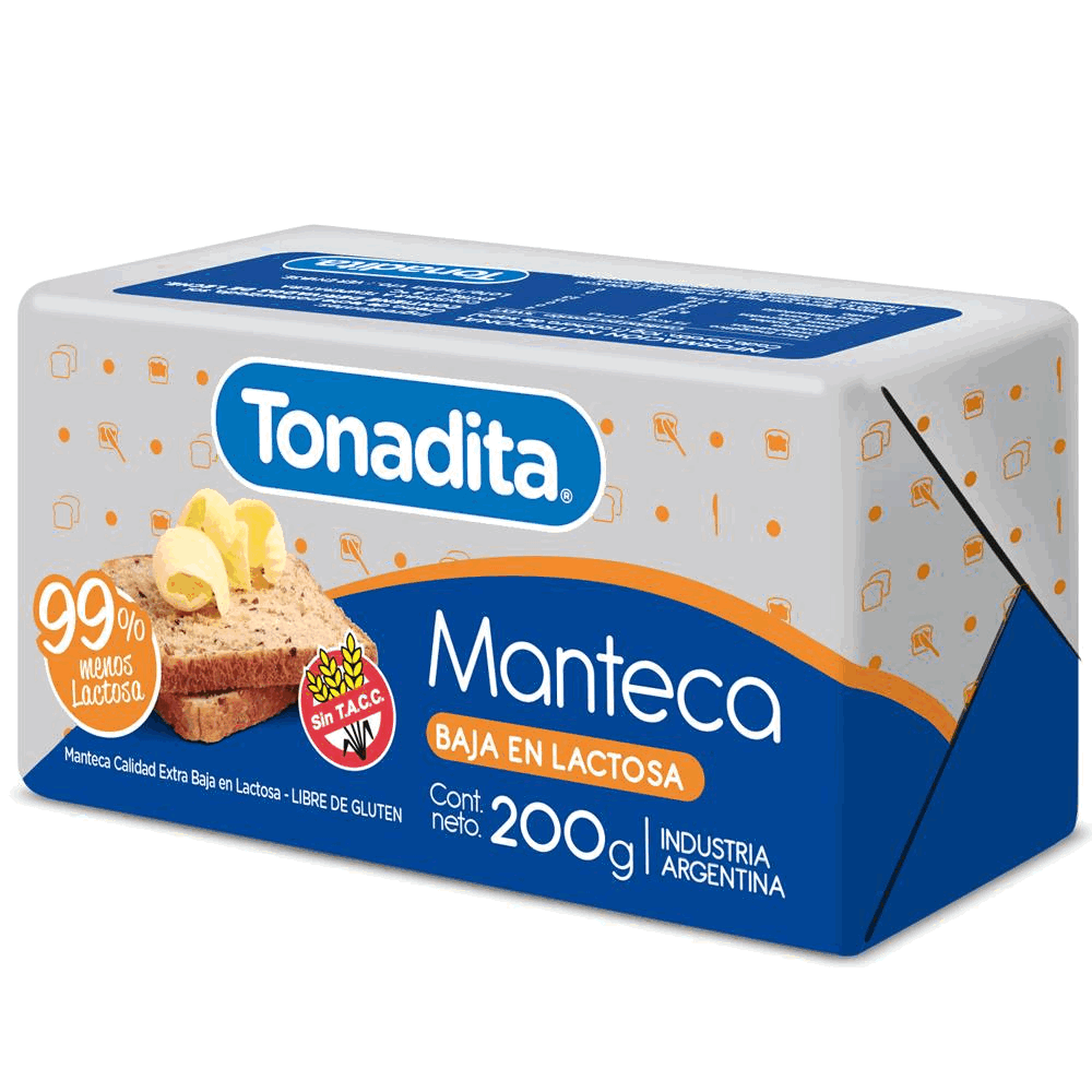 MANTECA TONADITA BAJA LACTOSA 200grs