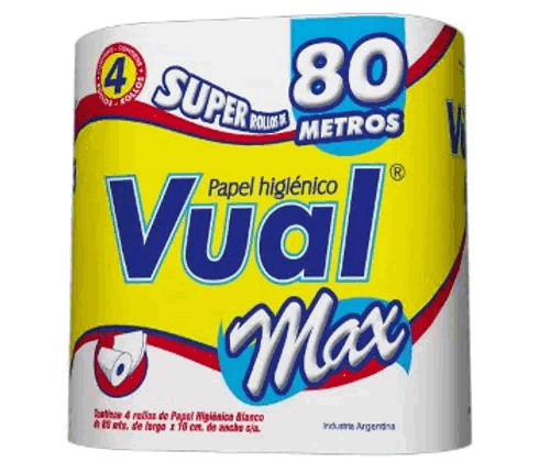 PAPEL HIGIENICO VUAL MAX 80 METROS X 4 UN