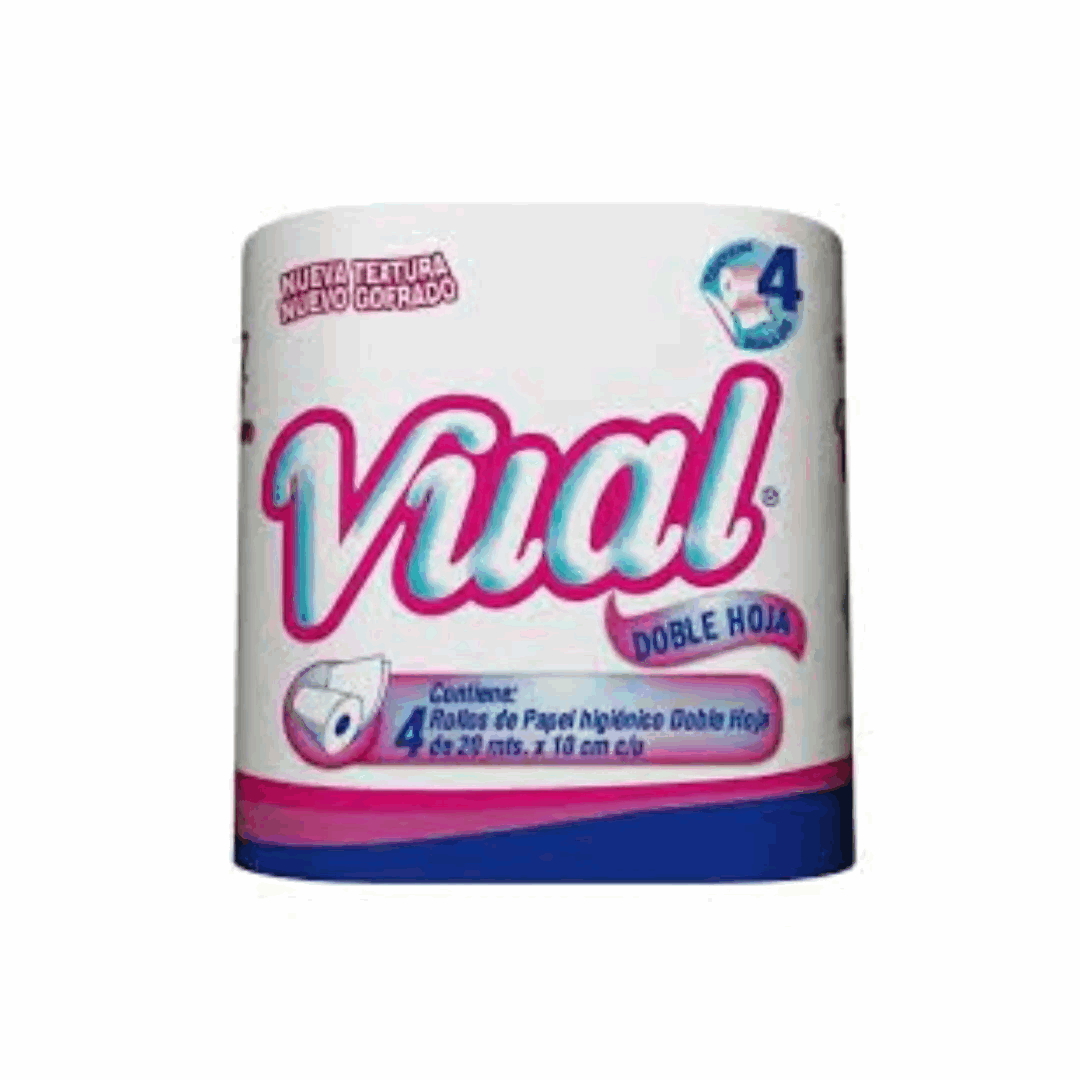 PAPEL HIGIENICO VUAL DOBLE HOJA 4 X 20 MT