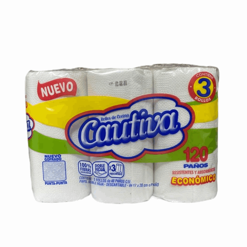 ROLLO COCINA CAUTIVA 3u x 40 paños