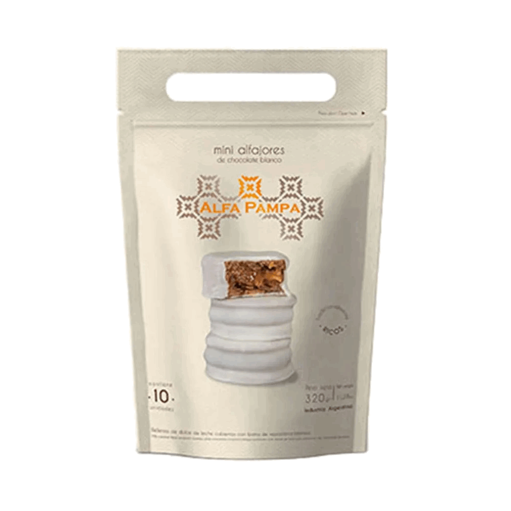 ALFAJOR ALFAPAMPA BLANCO DISPLAY x 10u x 32g