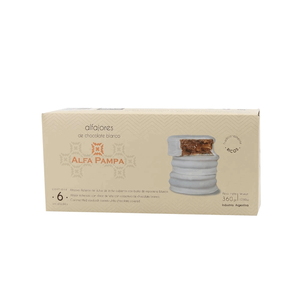 ALFAJOR ALFAPAMPA DISPLAY x 6u BLANCO 360g